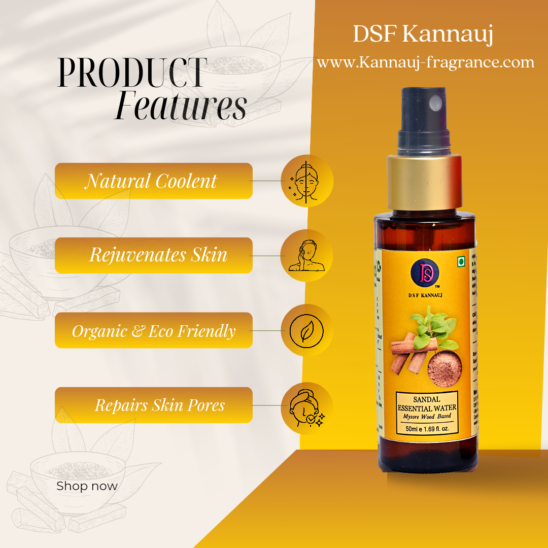 डीएसएफ चंदन जल II डीएसएफ चंदन हाइड्रोसोल II डीएसएफ चंदन आवश्यक जल